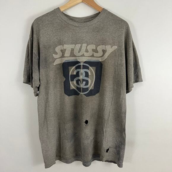 Stussy Vintage T Shirt Thrashed Holed Stained Men Size Large - Picture 11 of 13